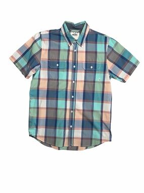 Vans Plaid Short Sleeve Button Front Shirt Size Medium